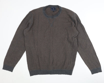 John Lewis Men's Brown Cotton Pullover Jumper M