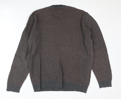 John Lewis Men's Brown Cotton Pullover Jumper M