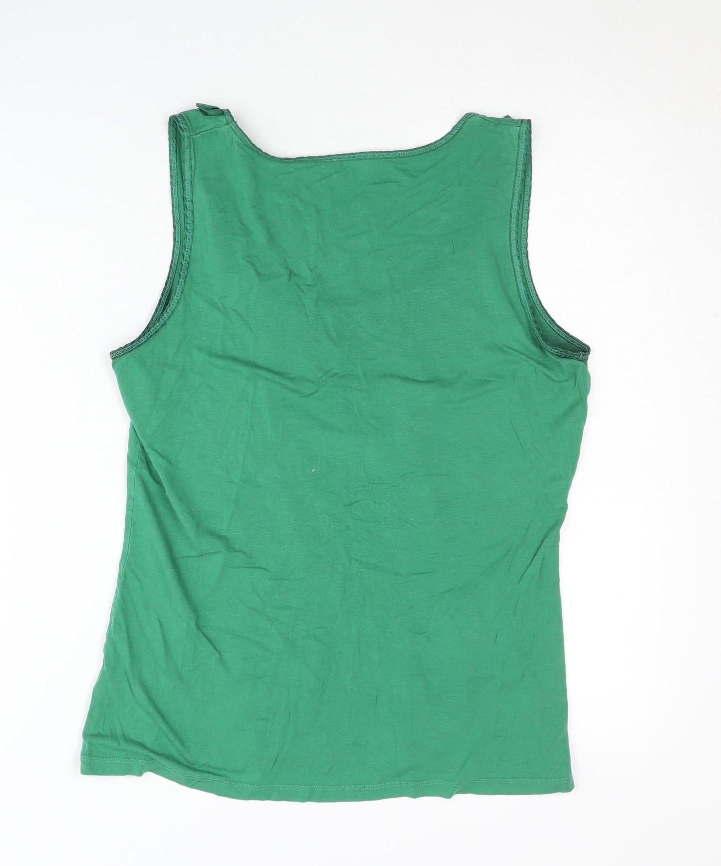 Oasis Women’s Green Ruffle Tank, Size 14, Casual Spring