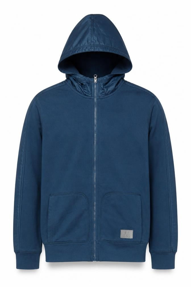 Benetton Boys Blue Full Zip Hoodie 3XL, Cotton Blend