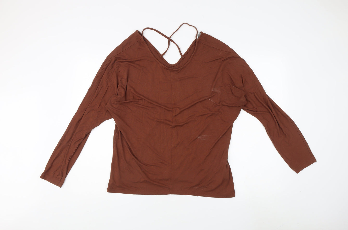 Jacqueline de Yong Women's Brown V-Neck Top XL