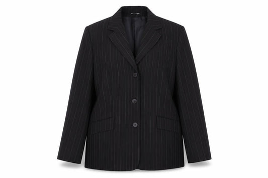 Klass Collection Women's Black Pinstripe Suit Jacket 18