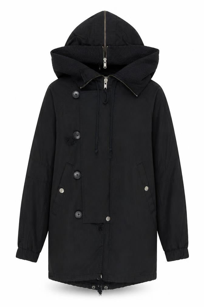 DKNY Women’s Black XS Parka Jacket with Hood