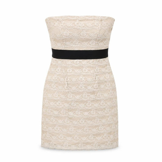 H&M Women's Beige Knee Length Sheath Dress Size 8