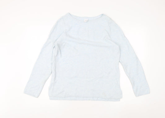 John Lewis Women's Blue Cotton Pullover Jumper Size 12