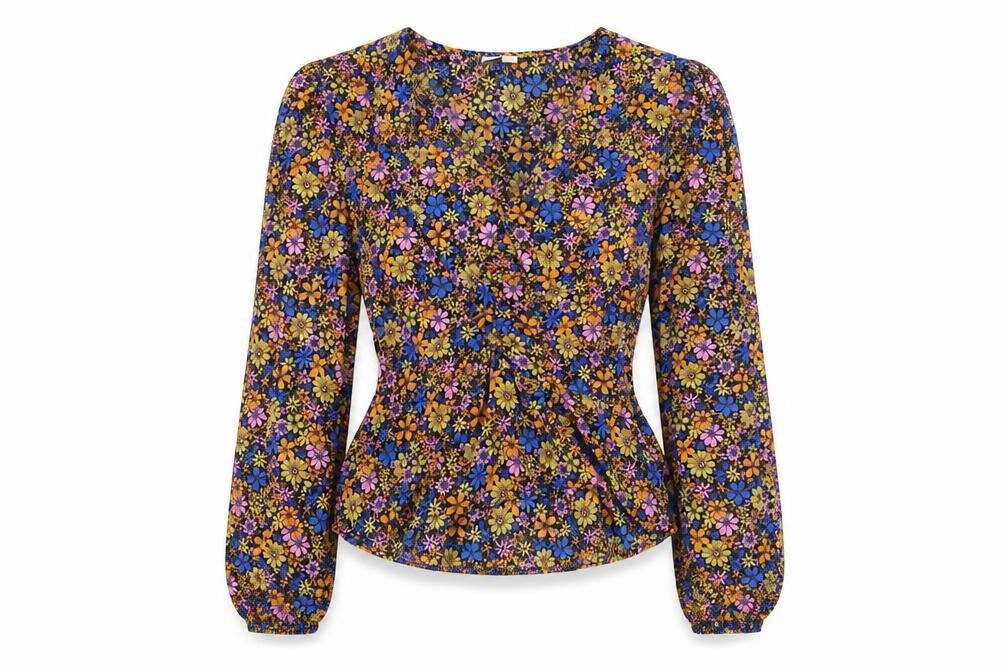 Topshop Women's Floral Blouse UK 12 Multicoloured
