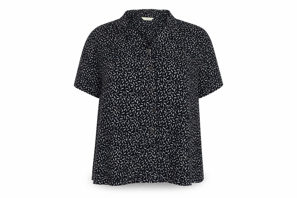 Marks & Spencer Women's Blue Geometric Button-Up Shirt