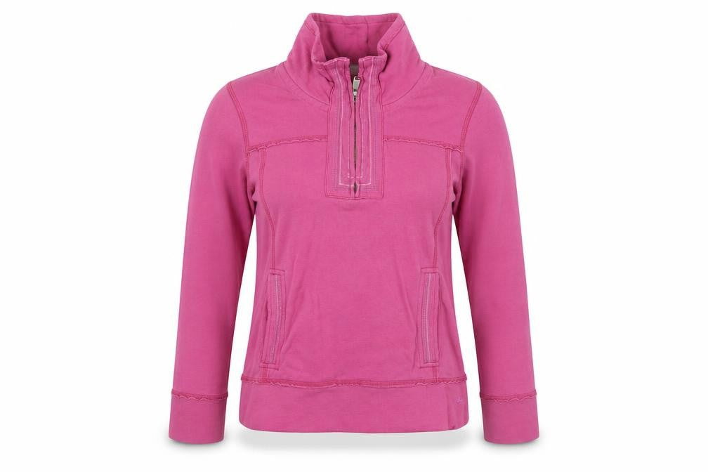 Maharaja Women's Pink Henley Sweatshirt, Size 12, 1/4 Zip