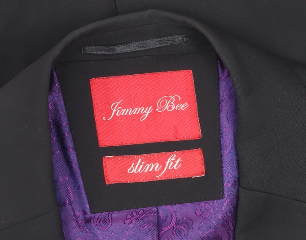 Jimmy Bee Men's Black Slim Fit Blazer Jacket 42S