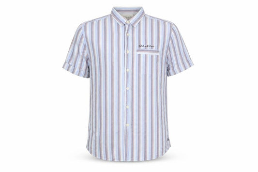 Duck and Cover Men's Blue XL Striped Shirt