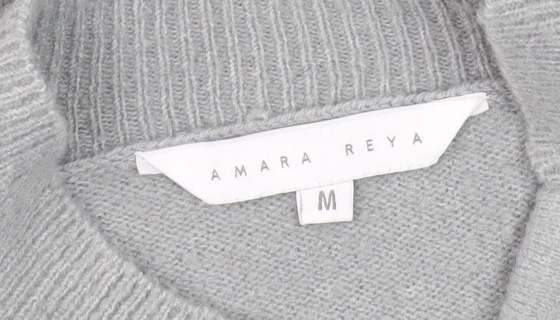 Amara Reya Women's Grey Mock Neck Jumper Size M