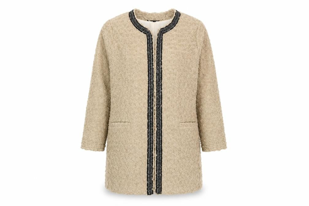 River Island Women’s Beige Floral Coat - Size 16