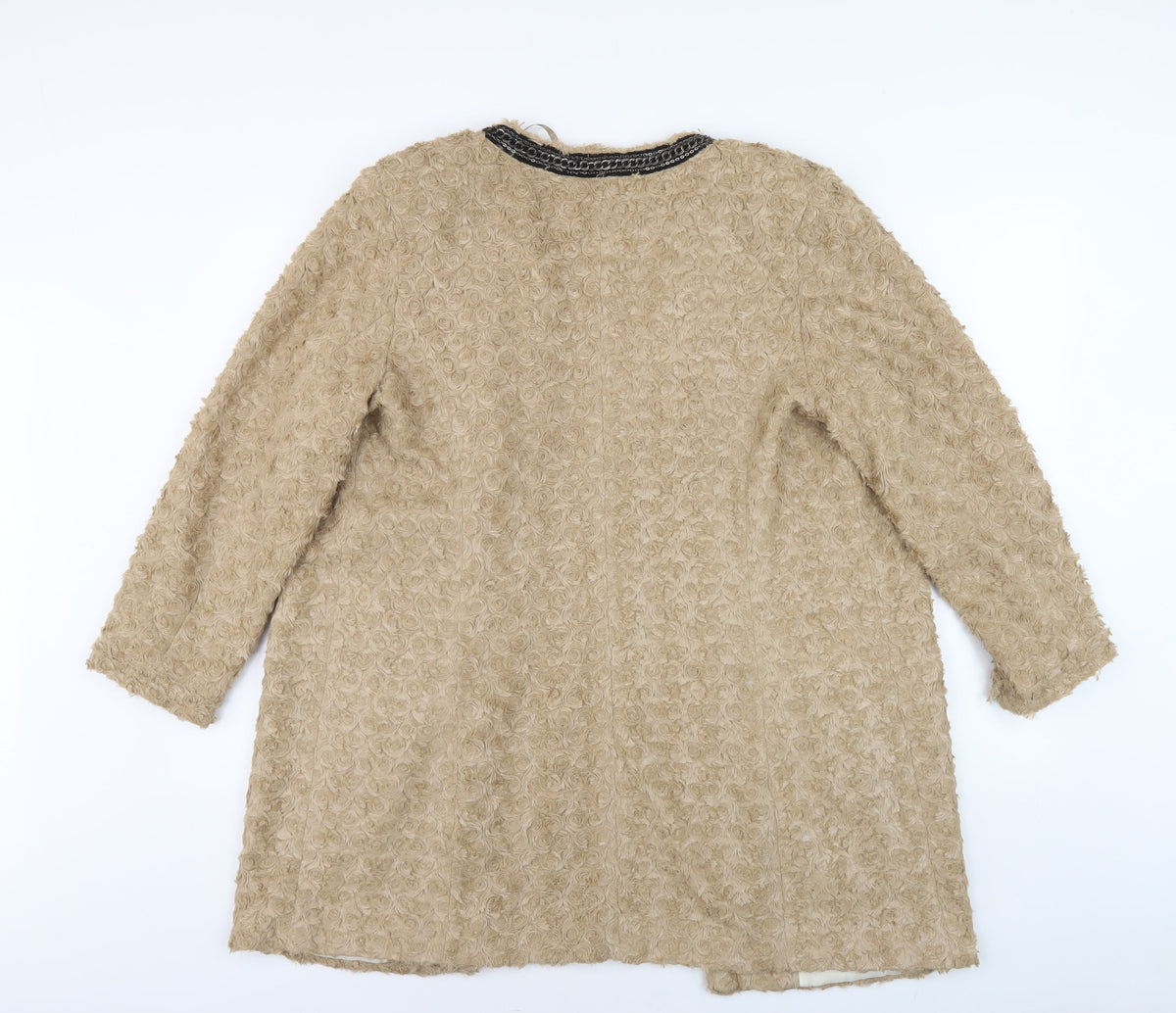 River Island Women’s Beige Floral Coat - Size 16