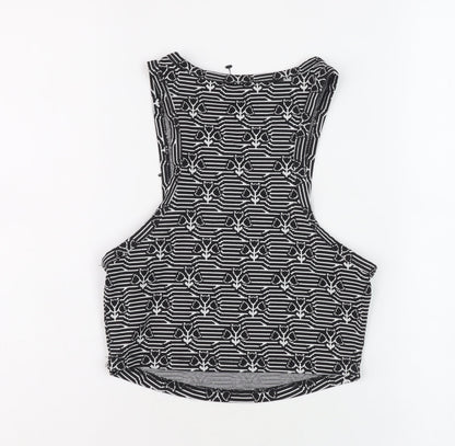 Zara Women's Black Geometric Cropped Tank Size S