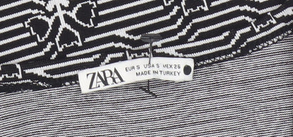 Zara Women's Black Geometric Cropped Tank Size S
