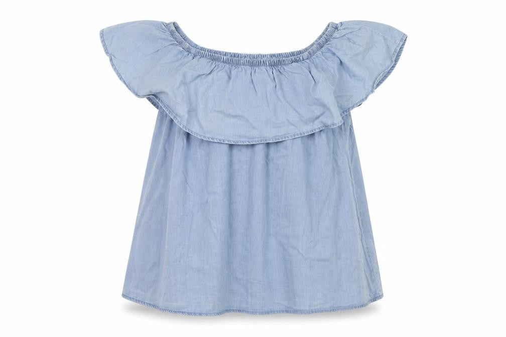 Vero Moda Women's Blue Off-Shoulder Blouse, M, Summer Chambray