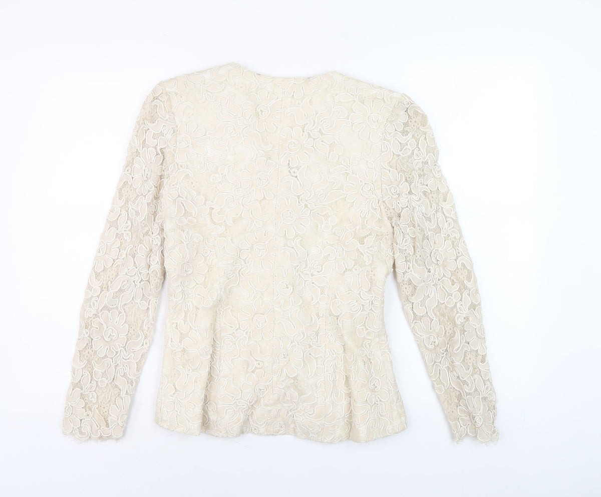 Karen Willis Holmes Women's Ivory Lace Jacket Size 8