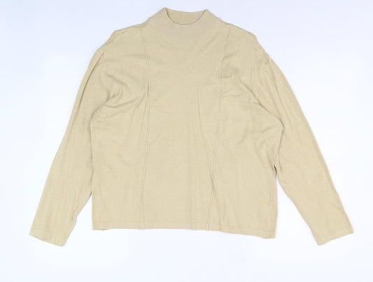 Windsmoor Women's Beige Mock Neck Long Sleeve Jumper L