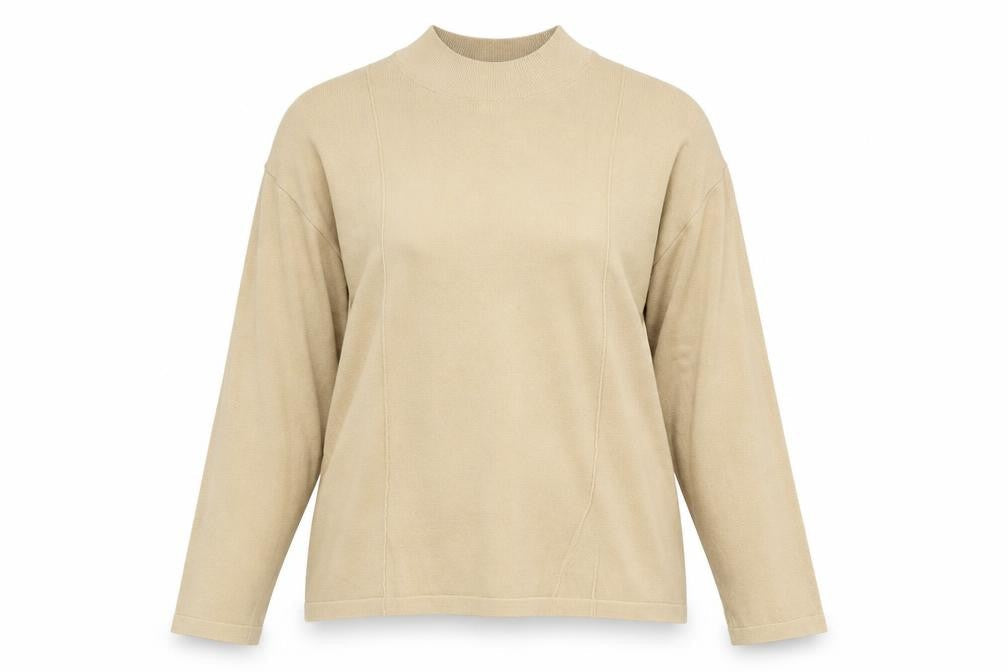 Windsmoor Women's Beige Mock Neck Long Sleeve Jumper L