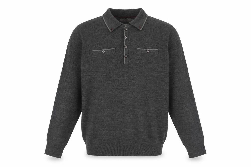 Jeff Banks Men's Grey Collared Pullover Jumper S