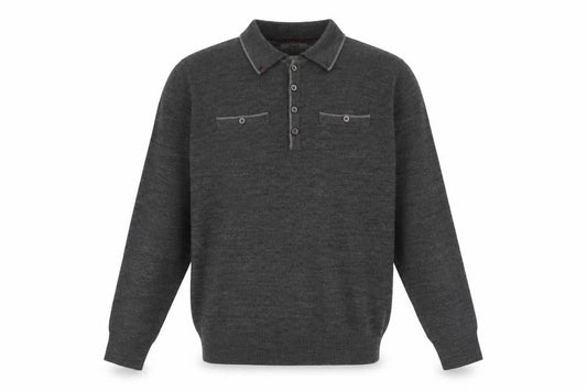 Jeff Banks Men's Grey Collared Pullover Jumper S