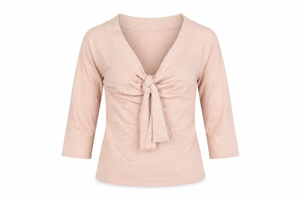 Jeff Banks Women's Pink Wrap Blouse, Medium, V-Neck Style