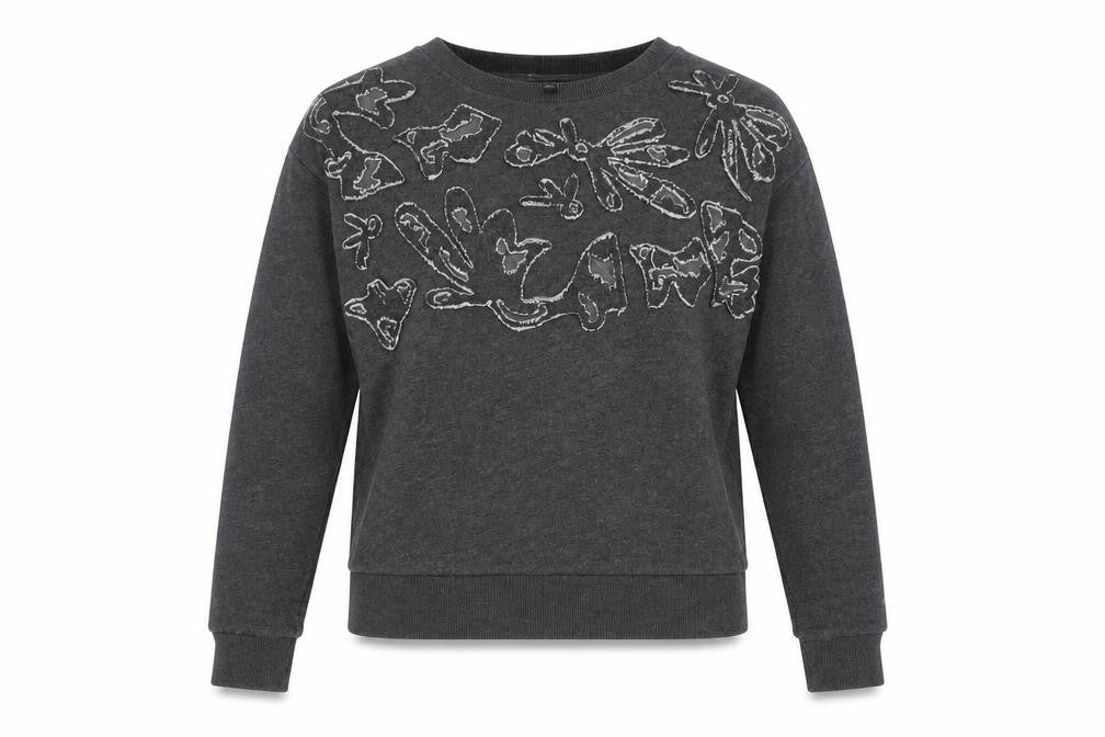 Banana Republic Women's Grey XS Embroidered Pullover Jumper