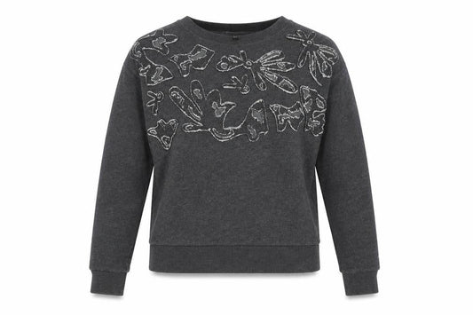 Banana Republic Women's Grey XS Embroidered Pullover Jumper