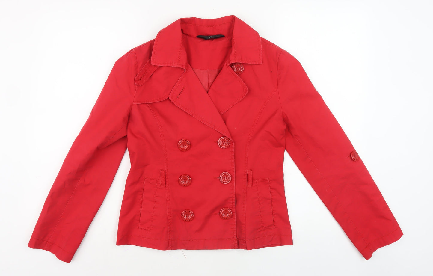 Petite by Keiso Red Women's Pea Coat Jacket Size 8