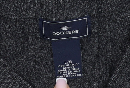 Dockers Men's Grey Pullover Jumper - L - Casual Style