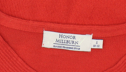Close-up detail of Honor Millburn Women's Red S jumper V-Neck
