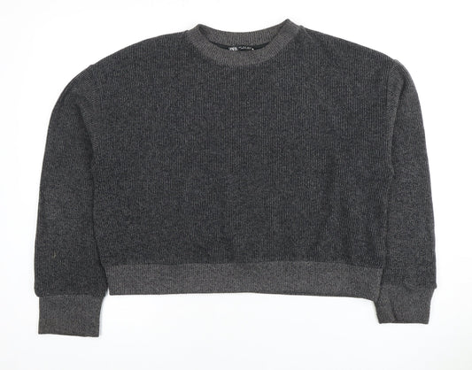Zara Women's Grey Knit Pullover Jumper Size 12