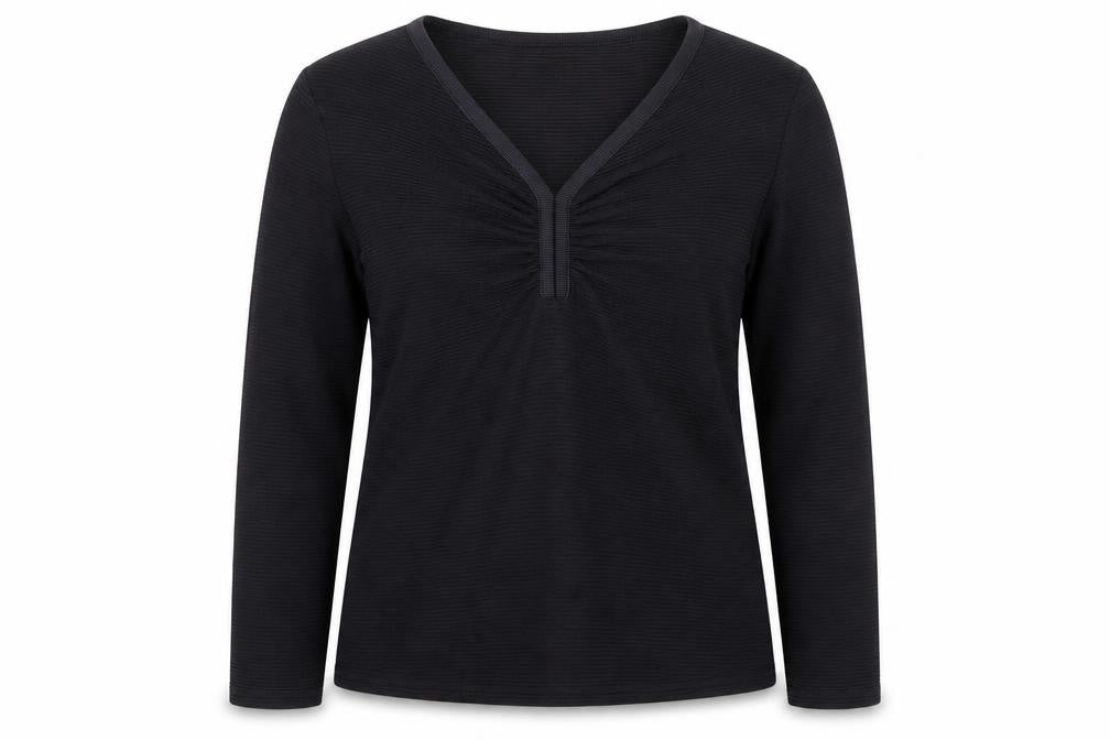 Planet Women's Black V-Neck Long Sleeve Top L