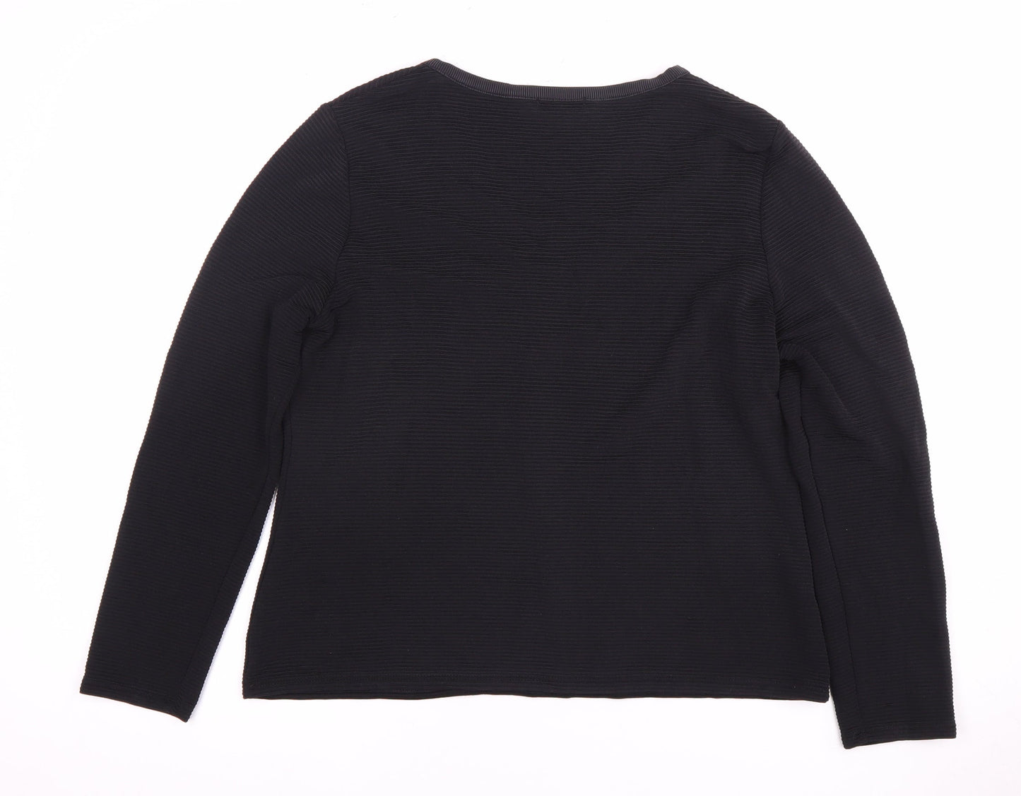 Planet Women's Black V-Neck Long Sleeve Top L