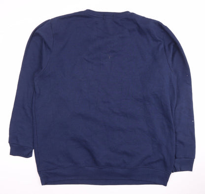 Back view of boohooMAN Men's Blue 2XL Pullover Sweatshirt
