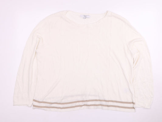 Next Women's White Long Sleeve Round Neck Top