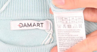 Damart Women's Blue Pullover Jumper M with Beads