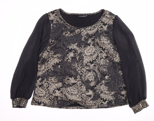 David Emanuel Women's Black Floral Blouse, Size 20