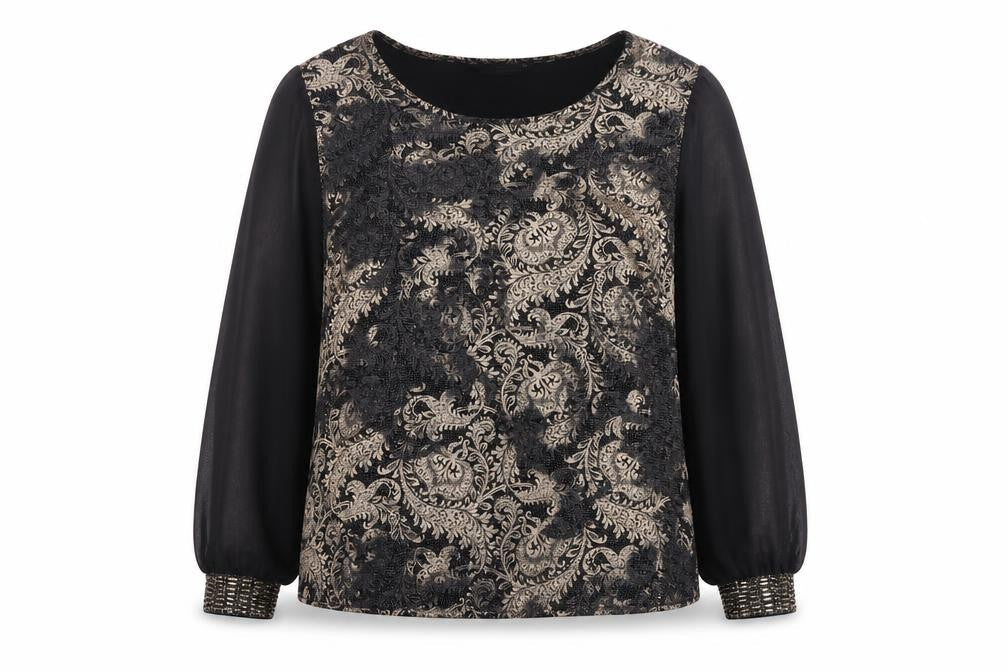 David Emanuel Women's Black Floral Blouse, Size 20