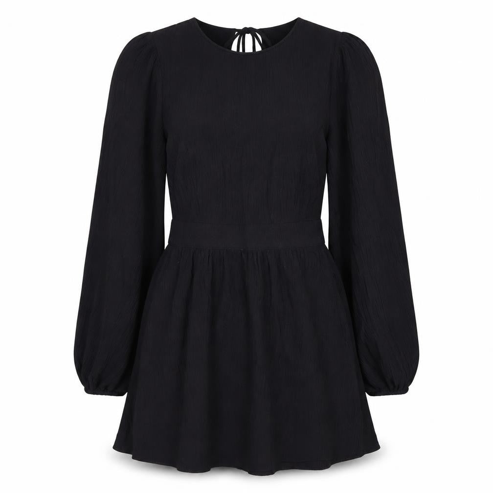 NA-KD Women's Black Balloon Sleeve Dress, Size 8