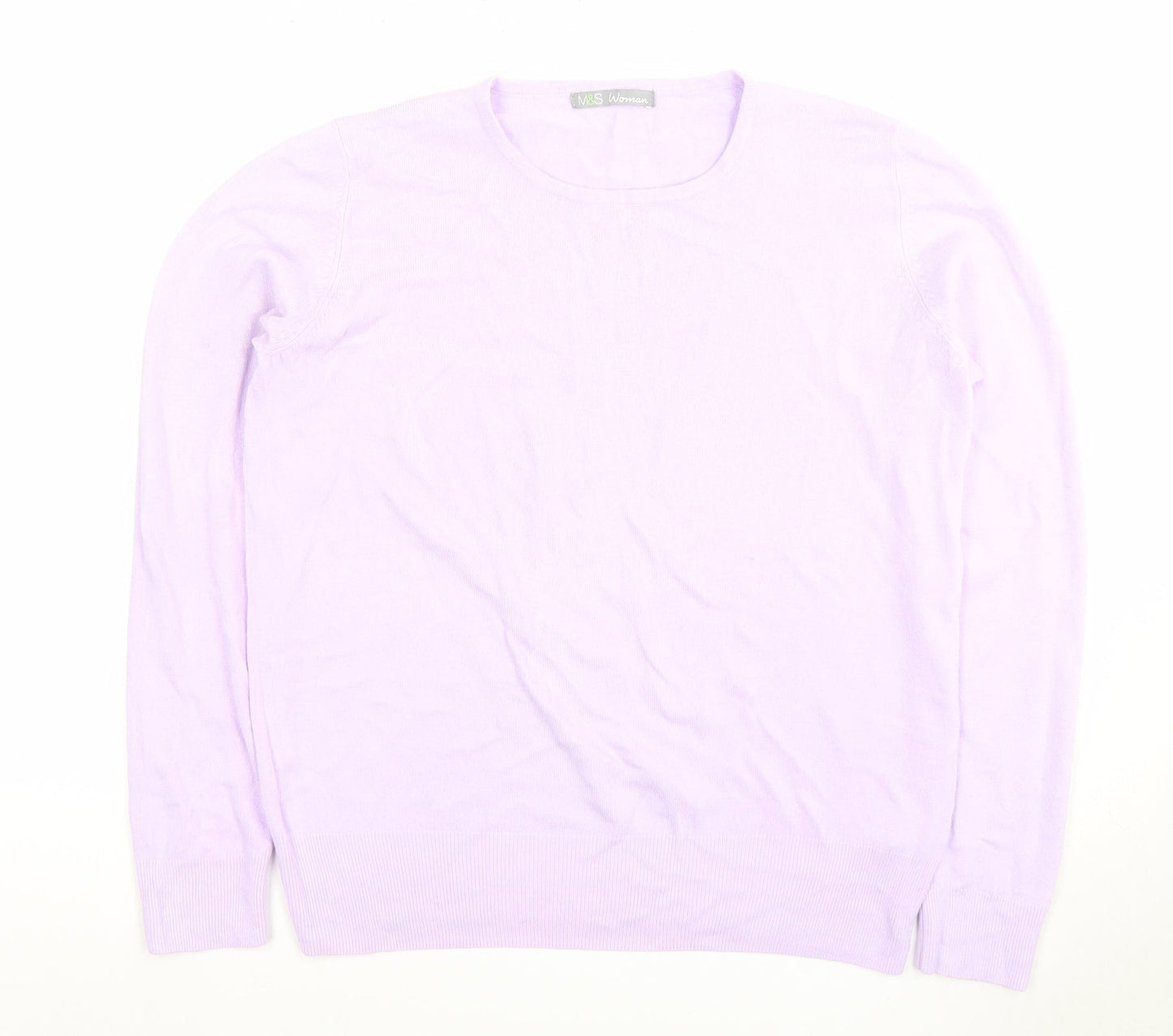 Marks and Spencer Women's Purple Pullover Jumper - Size 14