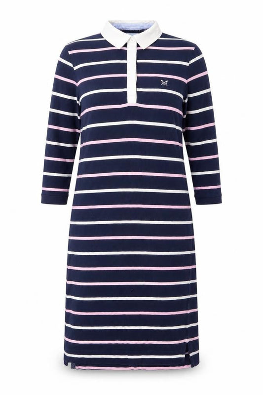 Crew Clothing Women's Blue Striped Shirt Dress