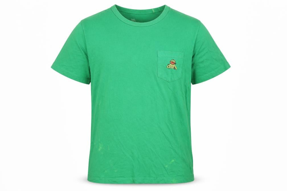Pull&Bear Men's Green Muppets Tee, Size S, Cartoon Logo