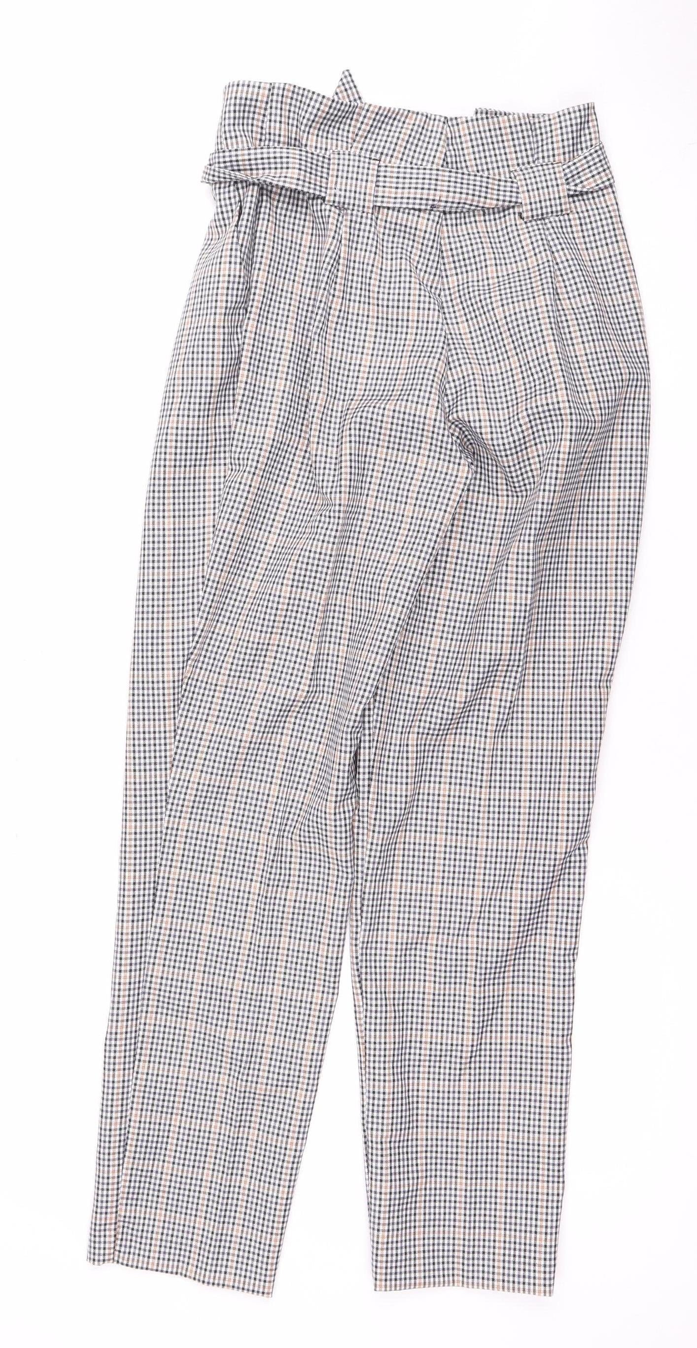 Miss Selfridge Women's Multicoloured Check Trousers, Size 6