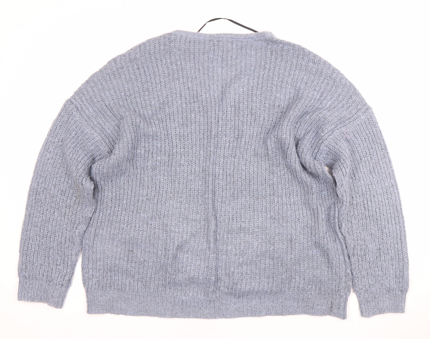 JDY Women's Blue V-Neck Cardigan, XL, Long Sleeve, Relaxed Fit