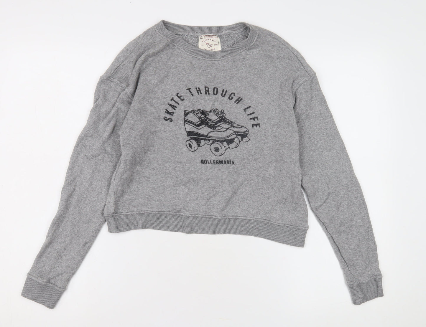 Pull&Bear Women's Grey Pullover Sweatshirt, Size 8