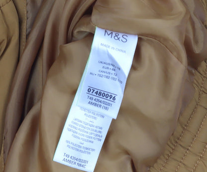 Marks & Spencer Women's Brown Size 16 Puffer Jacket