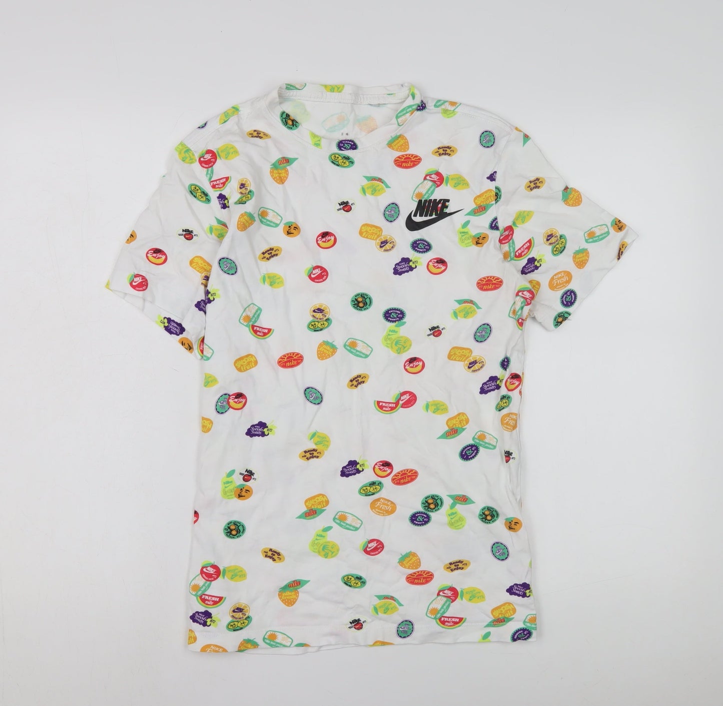 Nike Women's Multicoloured XS Fruit Print T-Shirt