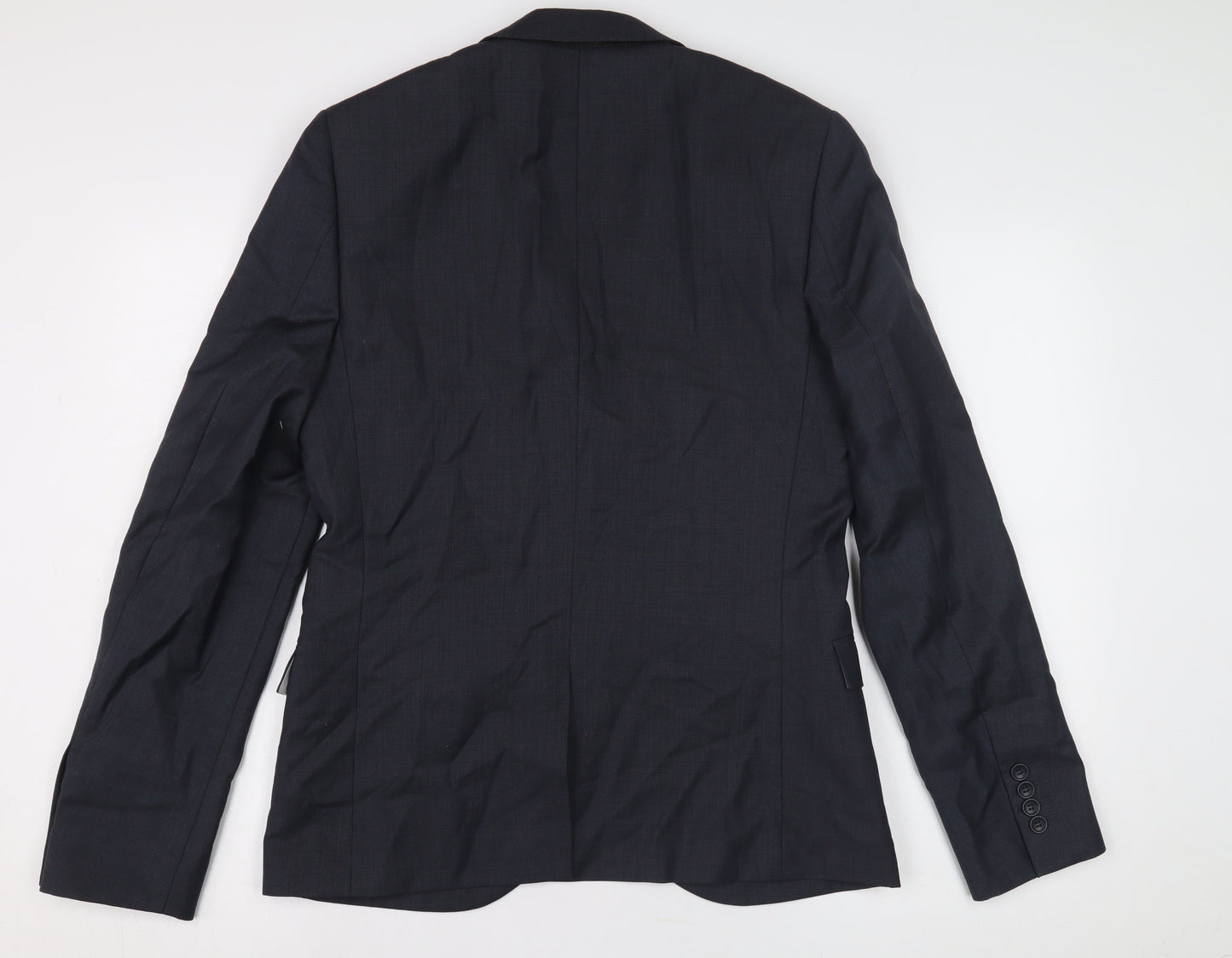 Topman Men's Black Wool Blazer, Size 38, Formal
