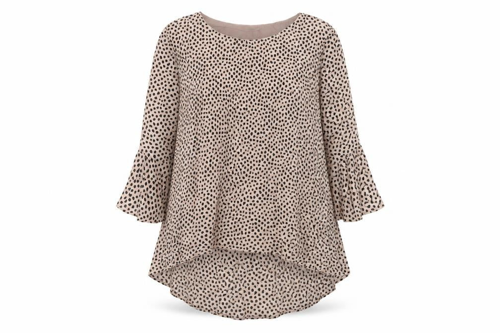 Izabel London Women's Beige Animal Print Top